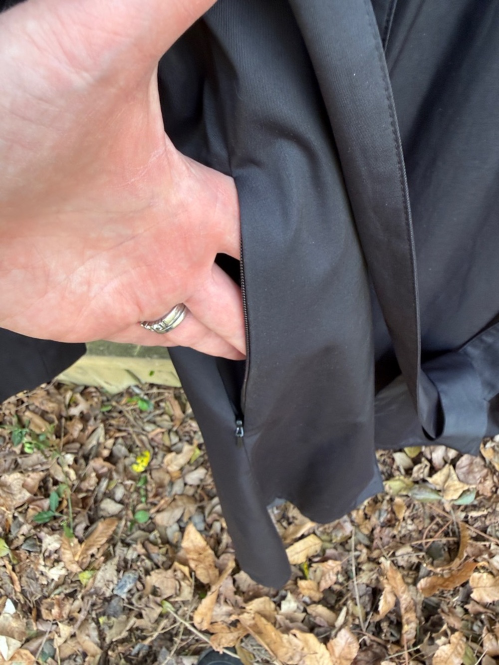 Anne Klein 2 Black Trench Coat cotton blend belted collar pockets academia 14 - Picture 8 of 11